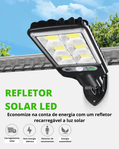 Refletor LED Solar com Sensor de Movimento: Iluminação Eficiente e Segura para Sua Casa