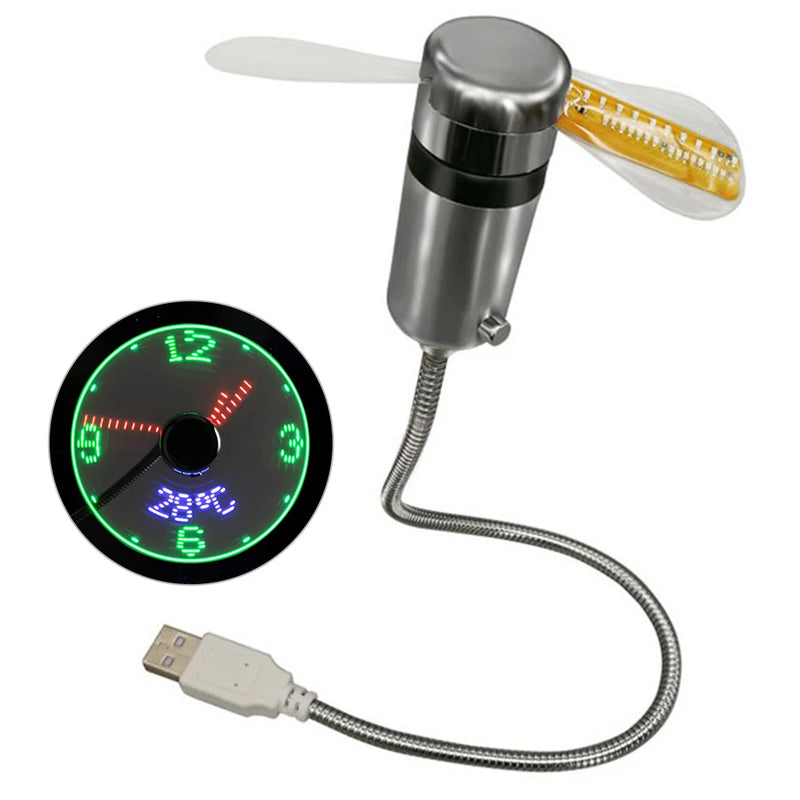 Relógio  Ventilador LED USB